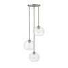 Z-Lite Harmony 3 Light Pendant, Brushed Nickel & Clear 486P10-3R-BN